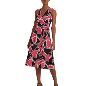 Lauren Ralph Lauren Petite Print Tie-Waist Jersey Dress